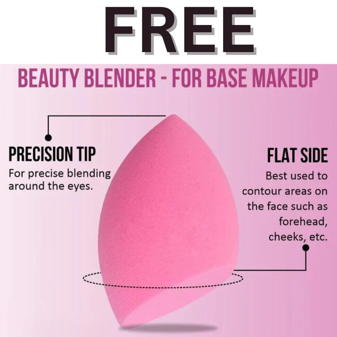 Glowing Foundation + Primer & FREE Multi-Use Beauty Blender + Rose Refreshing Wipes