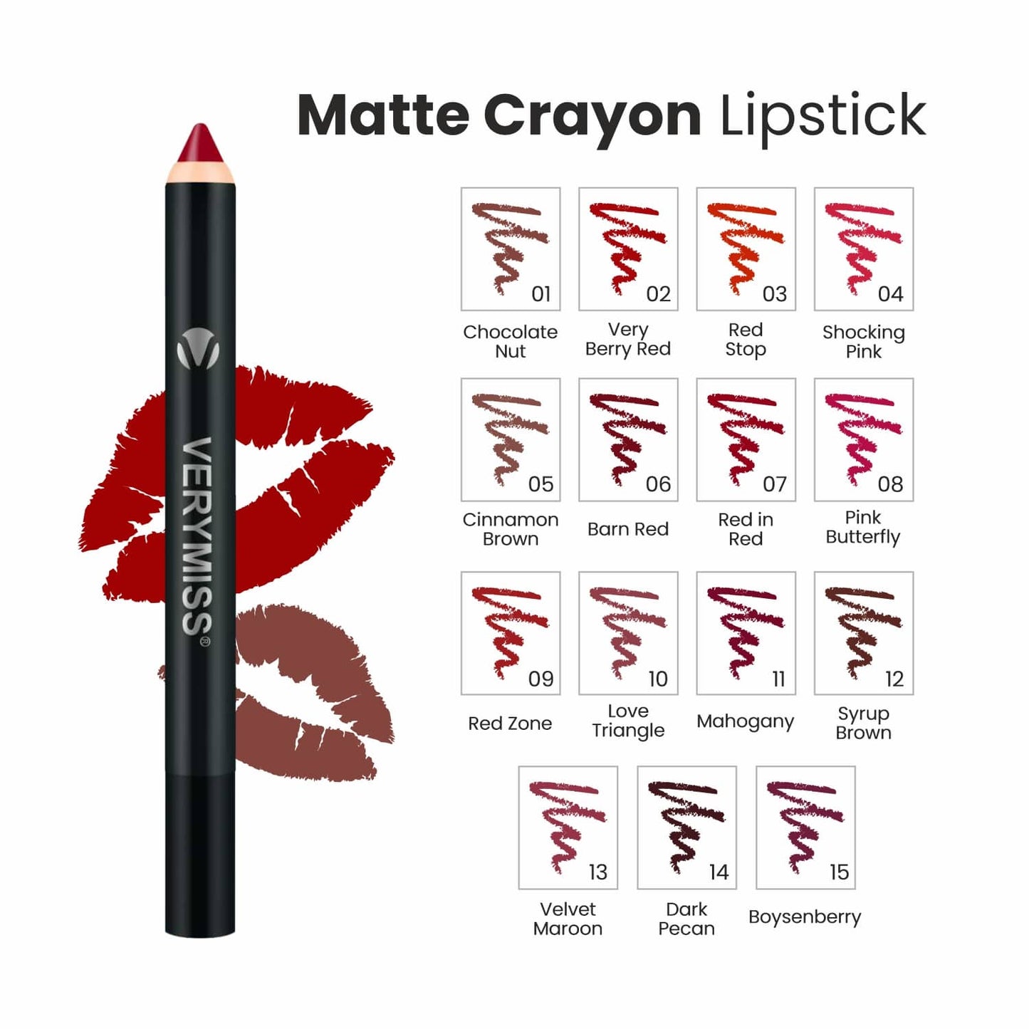 Matte Lip Crayon Lipstick - 01 Chocolate Nut