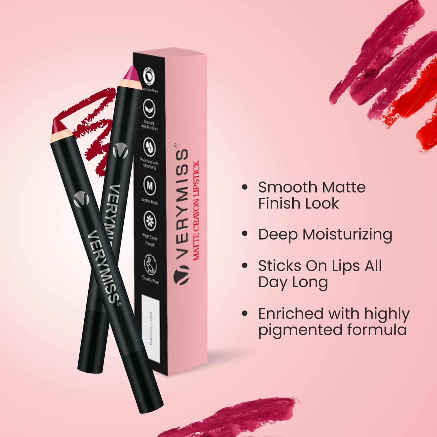 Matte Lip Crayon Lipstick - 08 Pink Butterfly