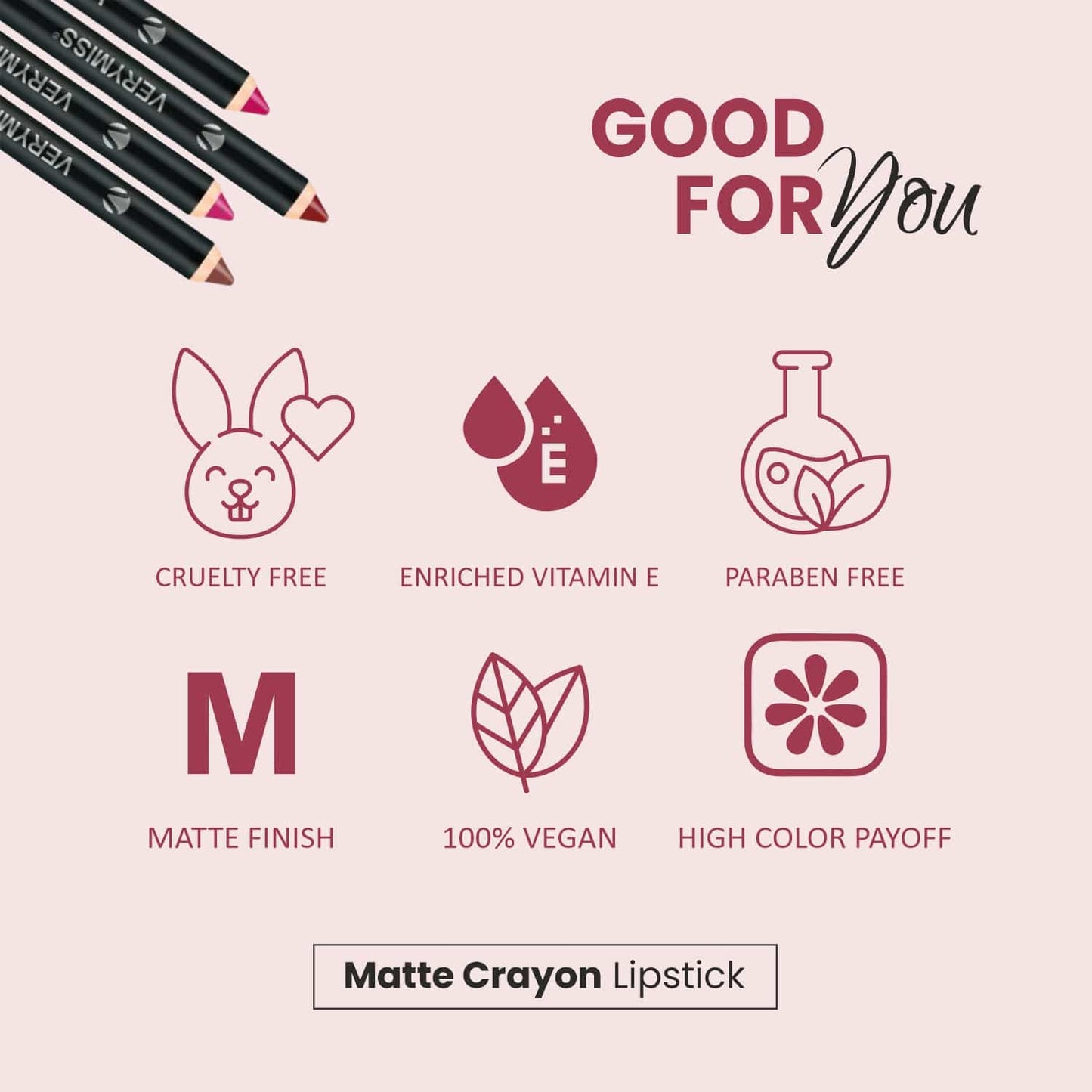 Matte Lip Crayon Lipstick - 08 Pink Butterfly