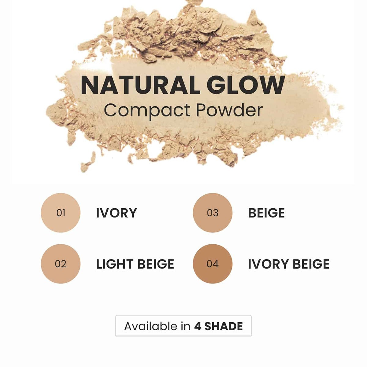 Verymiss Natural Glow Compact Powder 9 g I Vitamin E I SPF-Enriched I lightweight I 01 Ivory I Qty 1