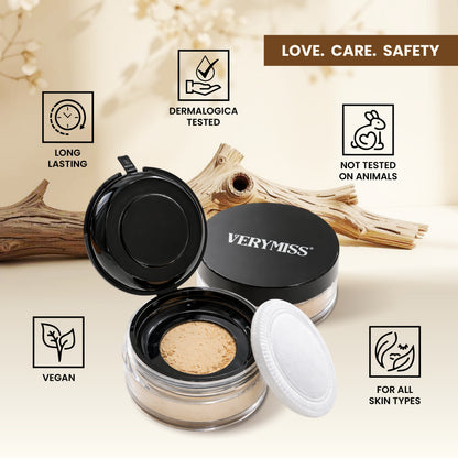 Verymiss Loose Setting Powder for Face | Flawless Matte Finish | Sweat Proof & Oil Control | Makeup Setting Powder for All Skin Types | Long Lasting
