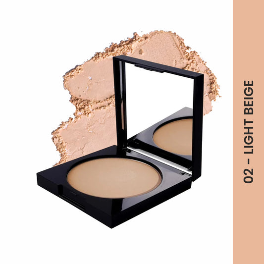 Verymiss Velvet Matte Finish Compact Powder 9 g I Comfortable for long-lasting I Non-oily matte finish I lightweight I 02 Light Beige I Qty 1