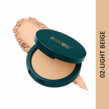 Verymiss 8 to 8 Weightless Super Stay Compact Powder 9 g I lightweight I Enriched with UV protection I Natural Finish I 02 Light Beige I Qty 1
