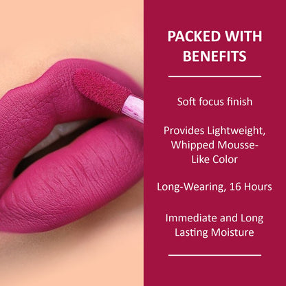 Kiss Proof Liquid Lipstick 1.6 ml I Rich, luxurious formula I Lightweight I long-wearing I 01 Viva Magenta