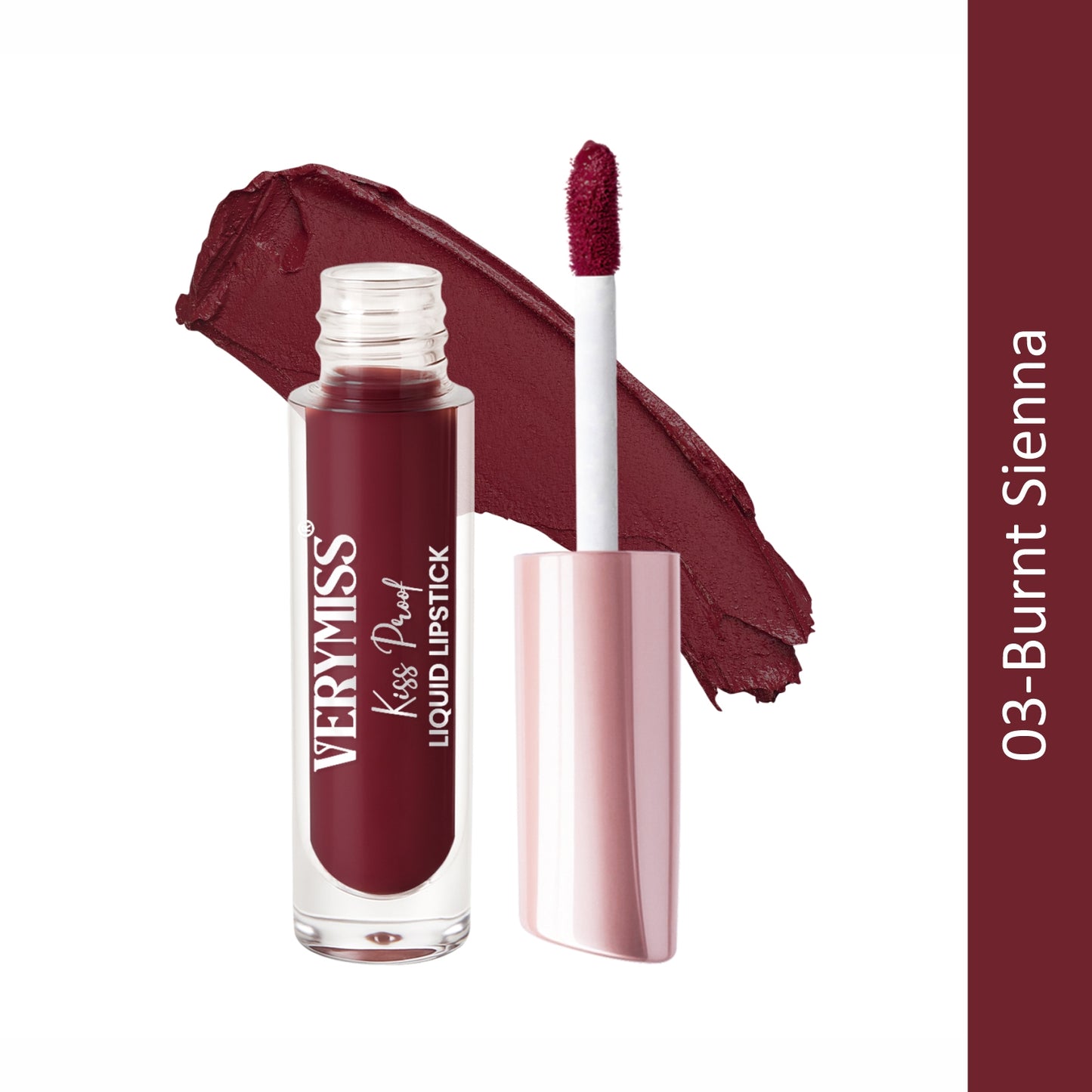 Kiss Proof Liquid Lipstick 1.6 ml I Rich, luxurious formula I Lightweight I long-wearing I 03 Burnt Sienna