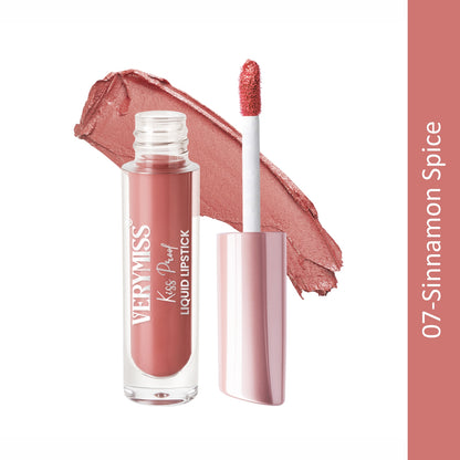 Kiss Proof Liquid Lipstick 1.6 ml I Rich, luxurious formula I Lightweight I long-wearing I 07 Sinnamon Spice