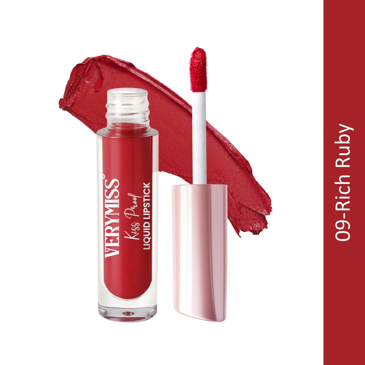Kiss Proof Liquid Lipstick 1.6 ml I Rich, luxurious formula I Lightweight I long-wearing I 09 Rich Ruby