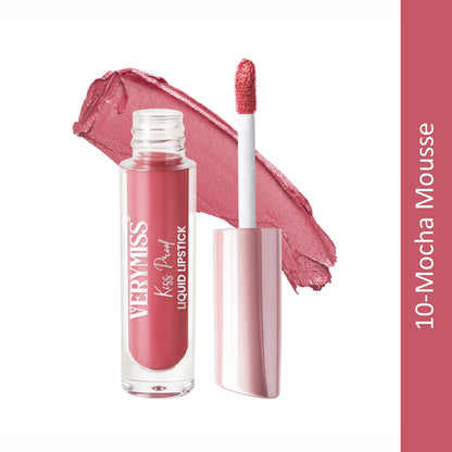 Kiss Proof Liquid Lipstick 1.6 ml I Rich, luxurious formula I Lightweight I long-wearing I 10 Mocha Mousse