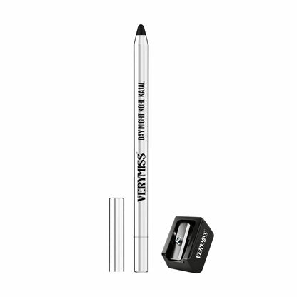 Verymiss Day Night Kohl Kajal with Sharpener 1.2 g I Long-Lasting I Smooth Application I Rich Pigmentation I Black I Qty 1