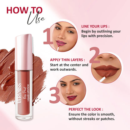 Kiss Proof Liquid Lipstick 1.6 ml I Rich, luxurious formula I Lightweight I long-wearing I 13 Cabernet