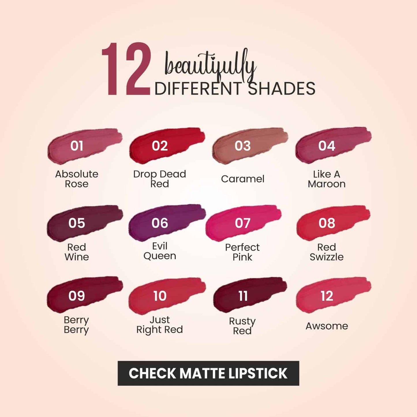 Check Matte Lipstick - 01 Absolute Rose