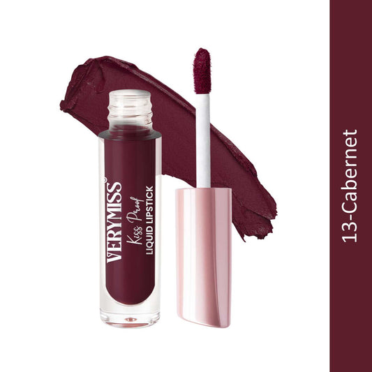 Kiss Proof Liquid Lipstick 1.6 ml I Rich, luxurious formula I Lightweight I long-wearing I 13 Cabernet